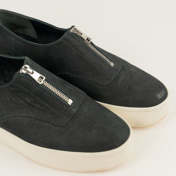 Vince Warner Black Zip-Front Platform Sneakers - Picture 6 of 7
